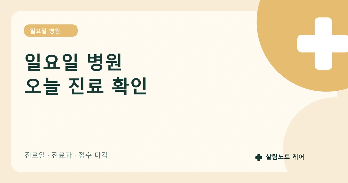 일요일 병원 찾는 법: 오늘 진료하는 병의원 검색 썸네일